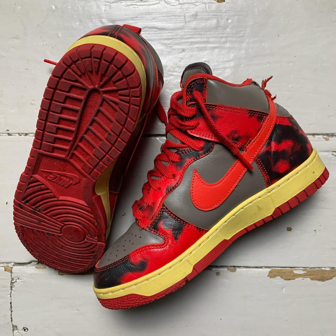 Nike Dunk High 1985 Red Acid Wash (UK 6)