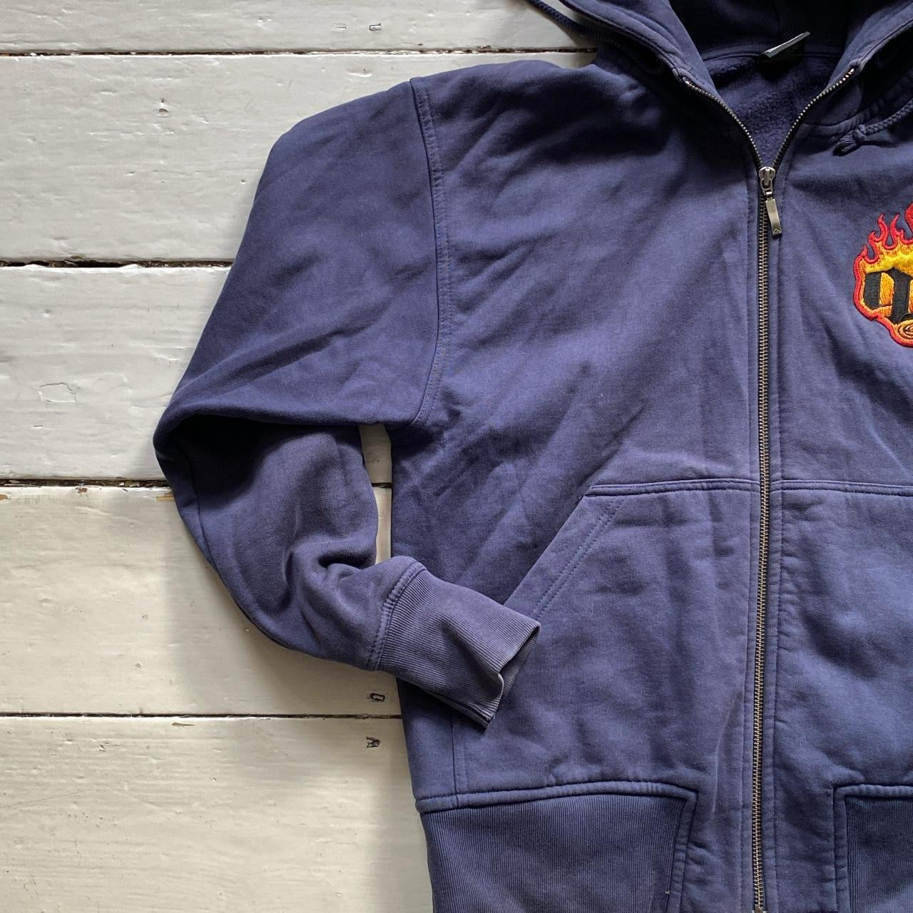 Quicksilver Flames Navy Hoodie (Medium)