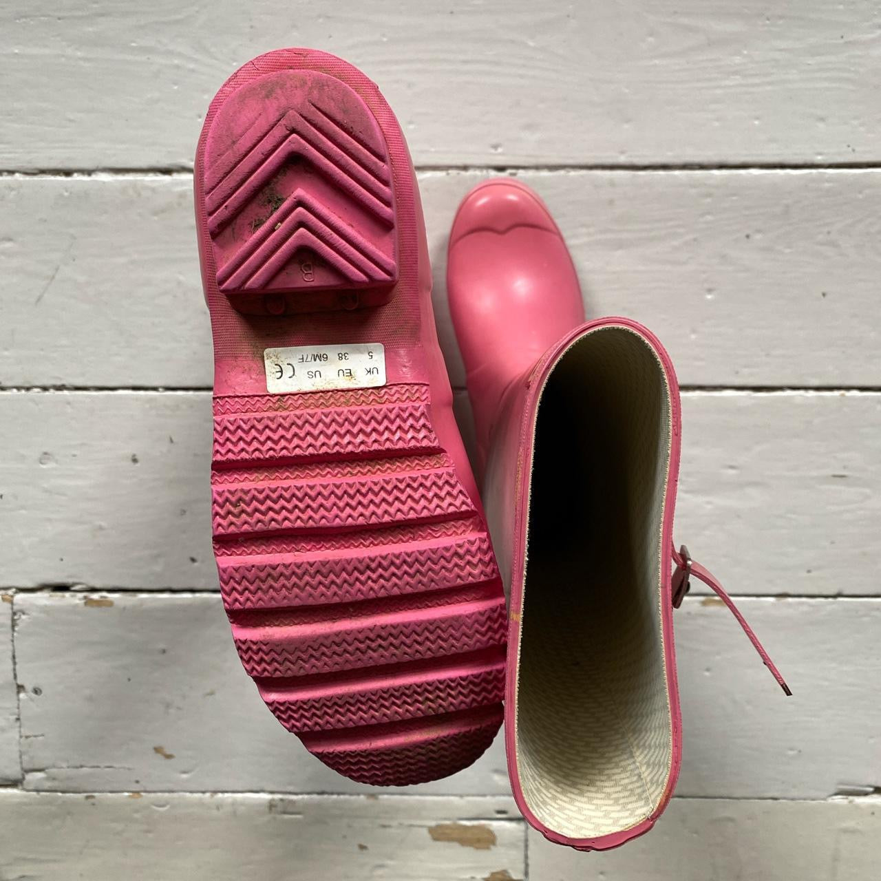 Hunter Pink Wellies Boots (UK 5)