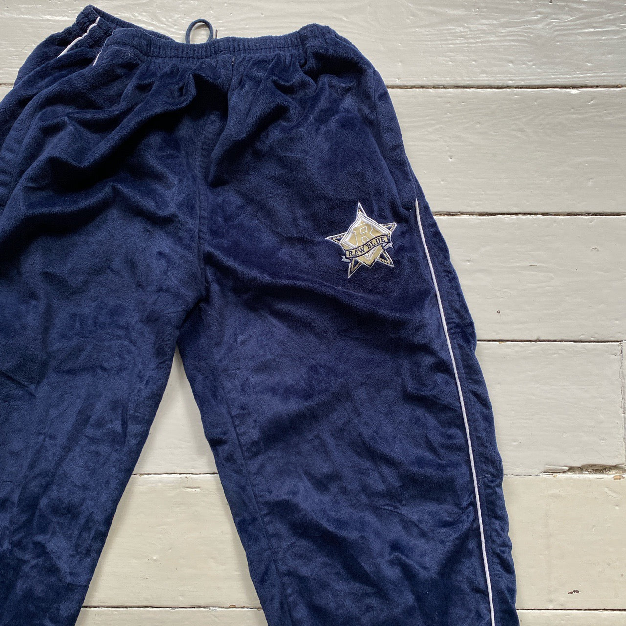 Raw Blue Velour Vintage 90’s Joggers (Large)
