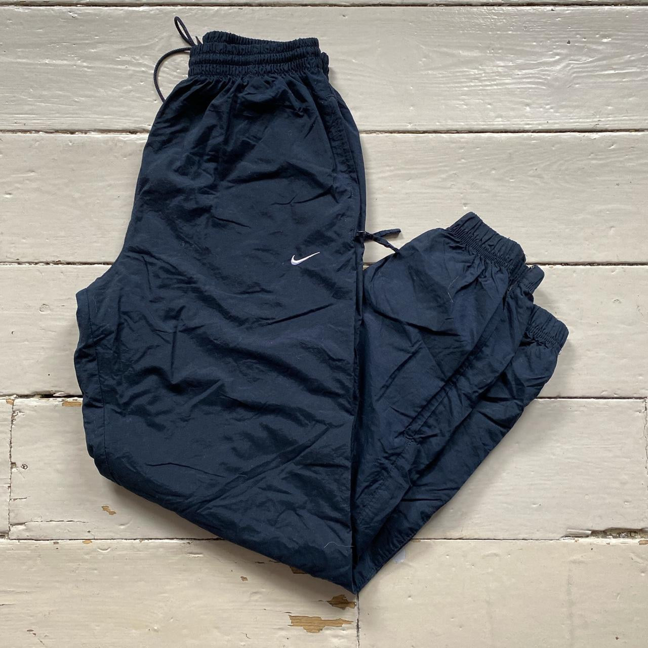 Nike Navy and White Shell Bottoms (Medium)