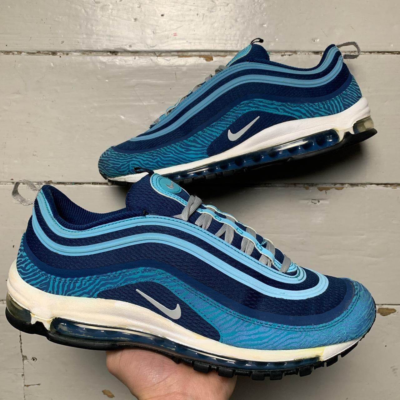 Nike Air Max 97 Teal Zebra UK 10 Wear Garson