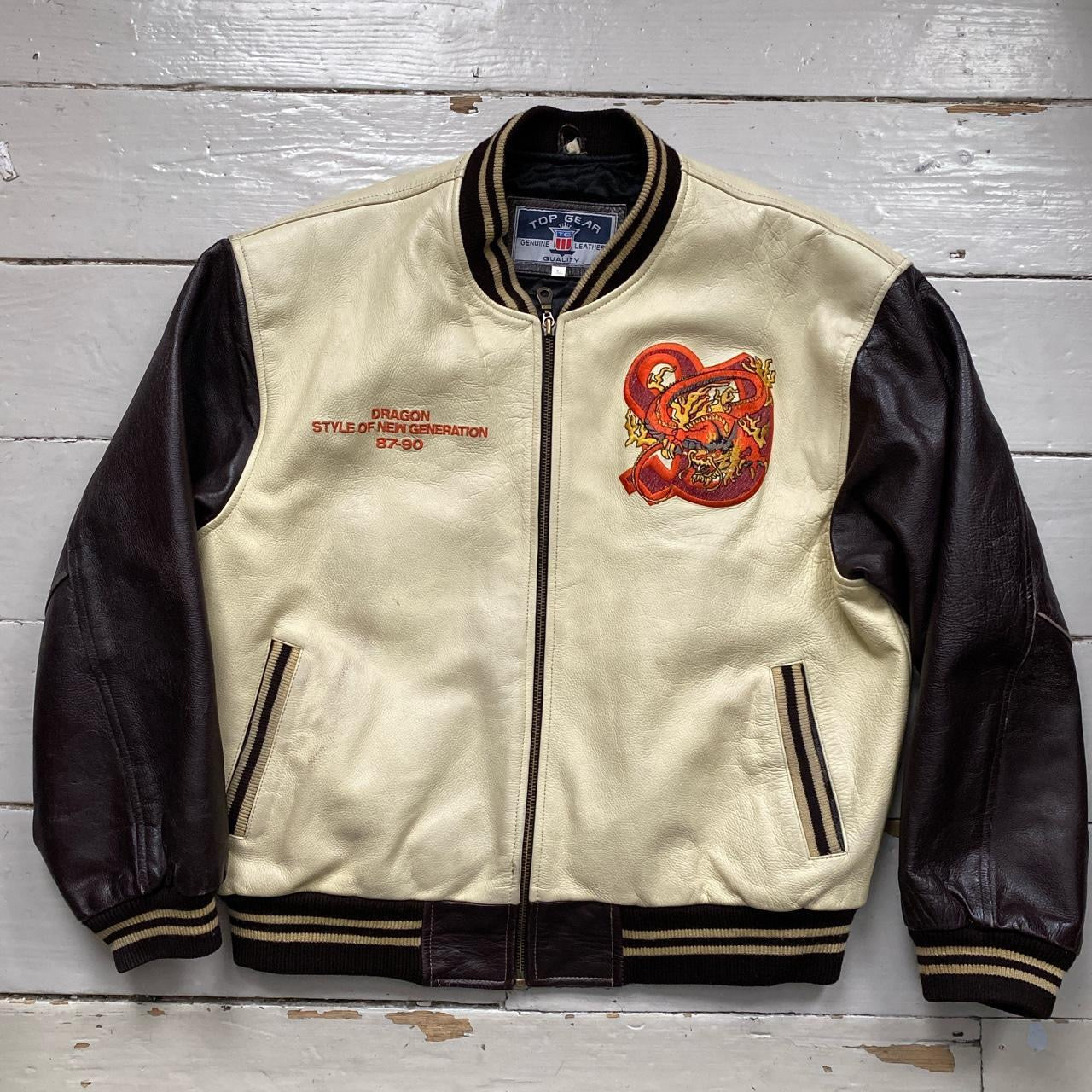 Dragon Top Gear Leather Vintage Jacket (XL)