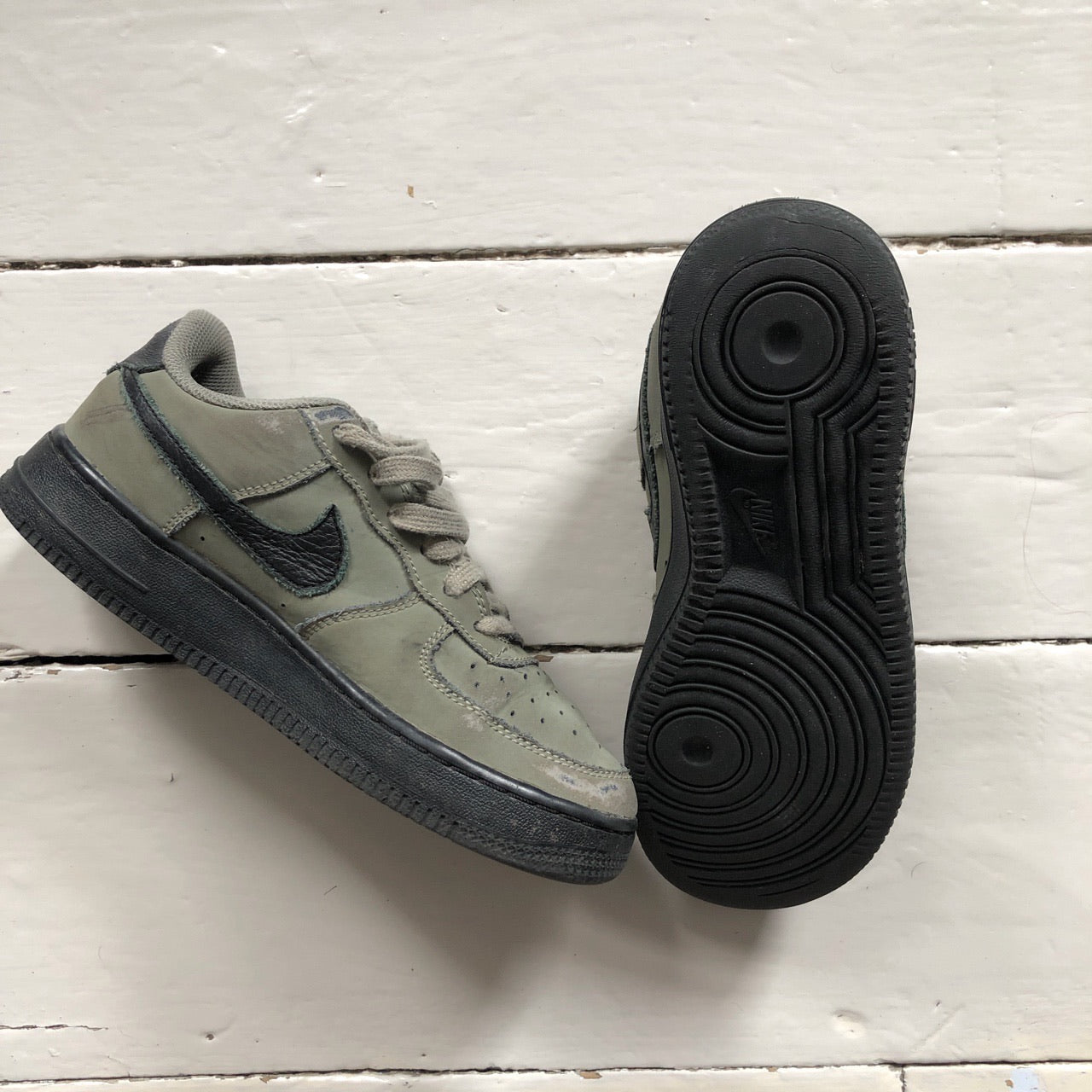 Nike Air Force 1 Khaki and Black (UK 4)