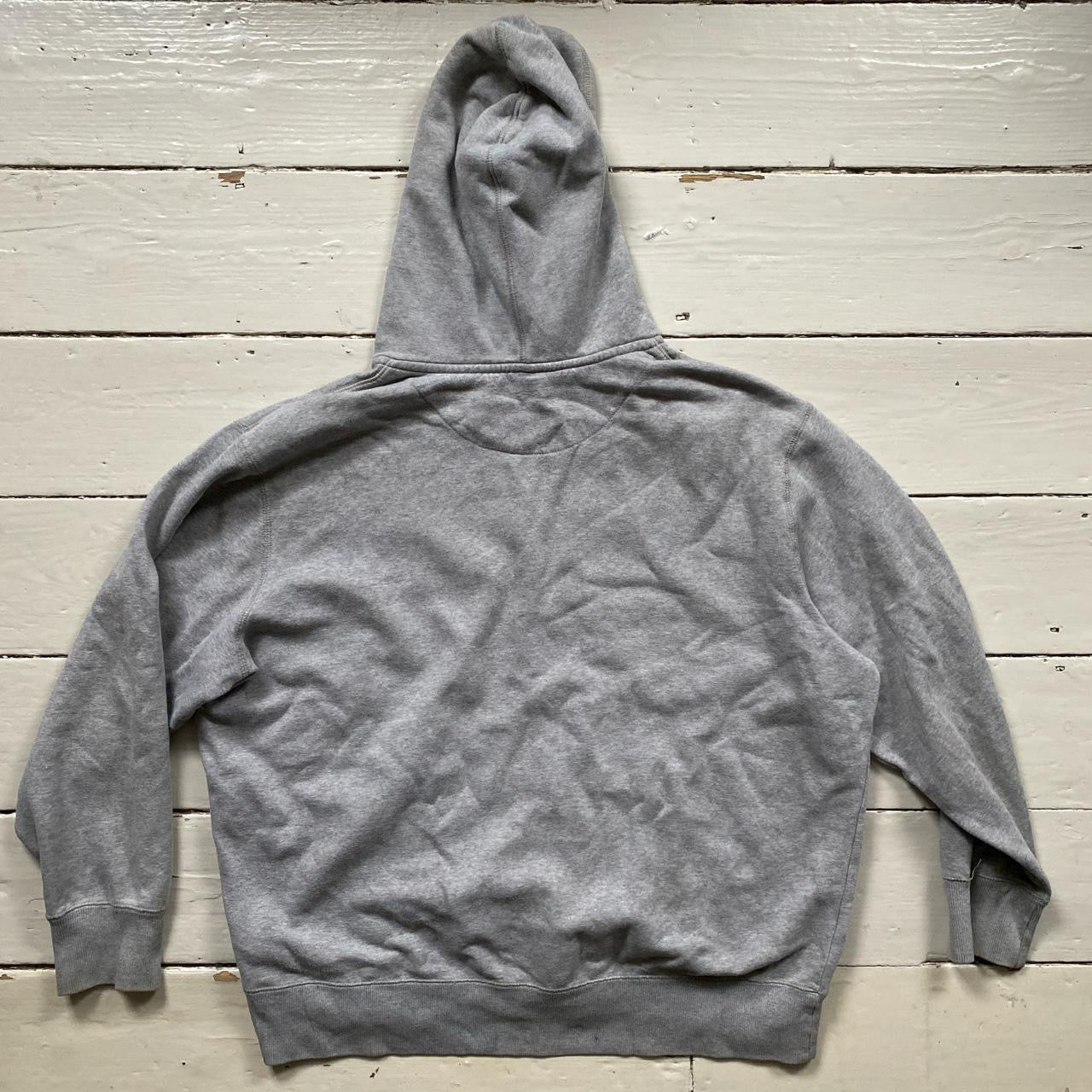 Nike White Swoosh Grey Zip Hoodie (XXL)