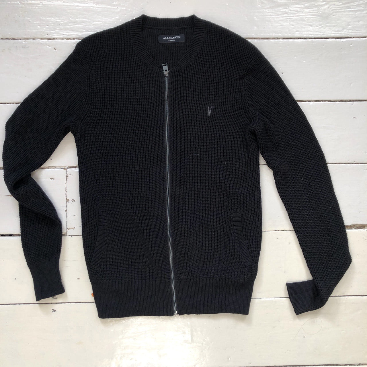 All Saints Cotton Crewneck Zip Jumper (XS)