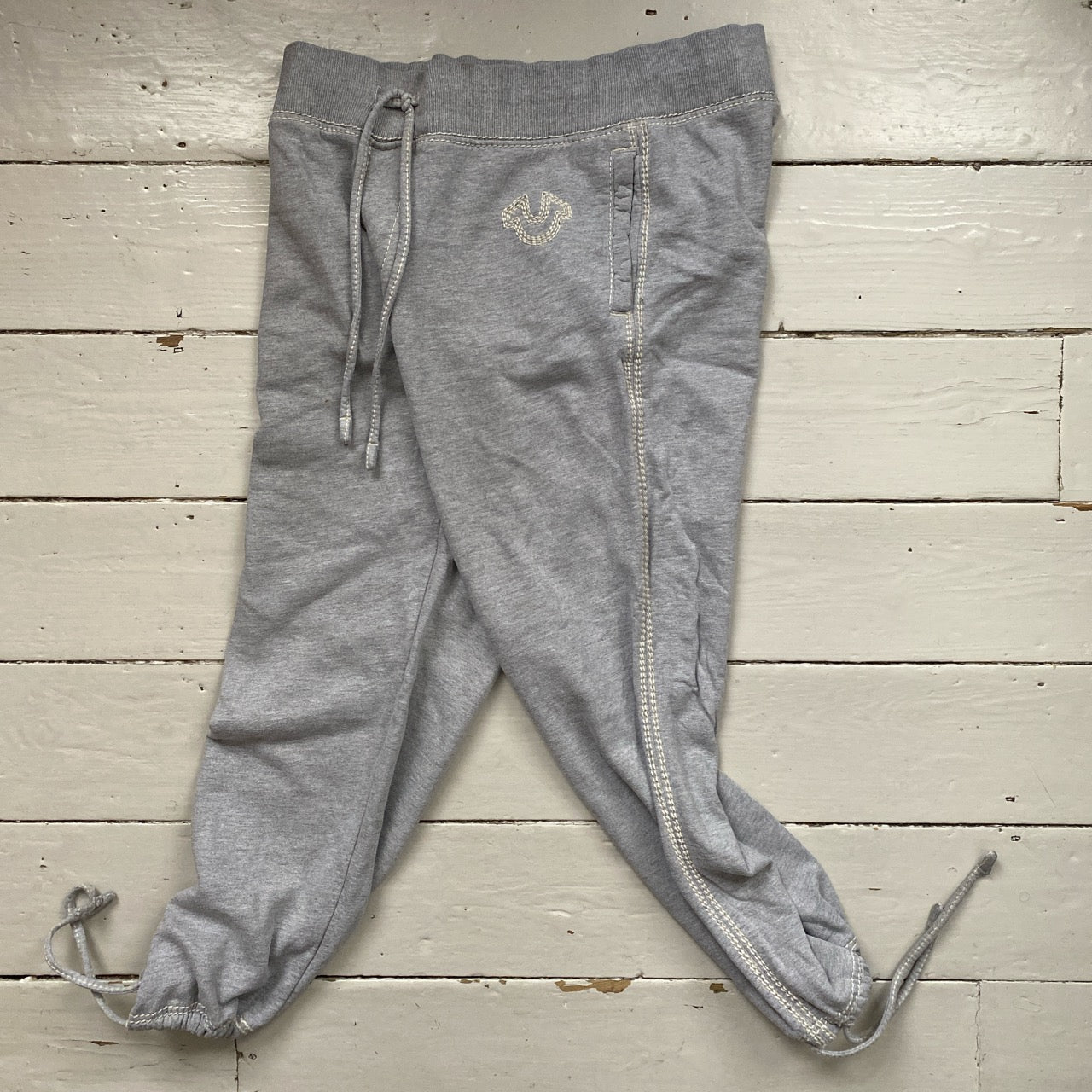 True Religion Tri Contrast Stitch Grey Joggers (XL)