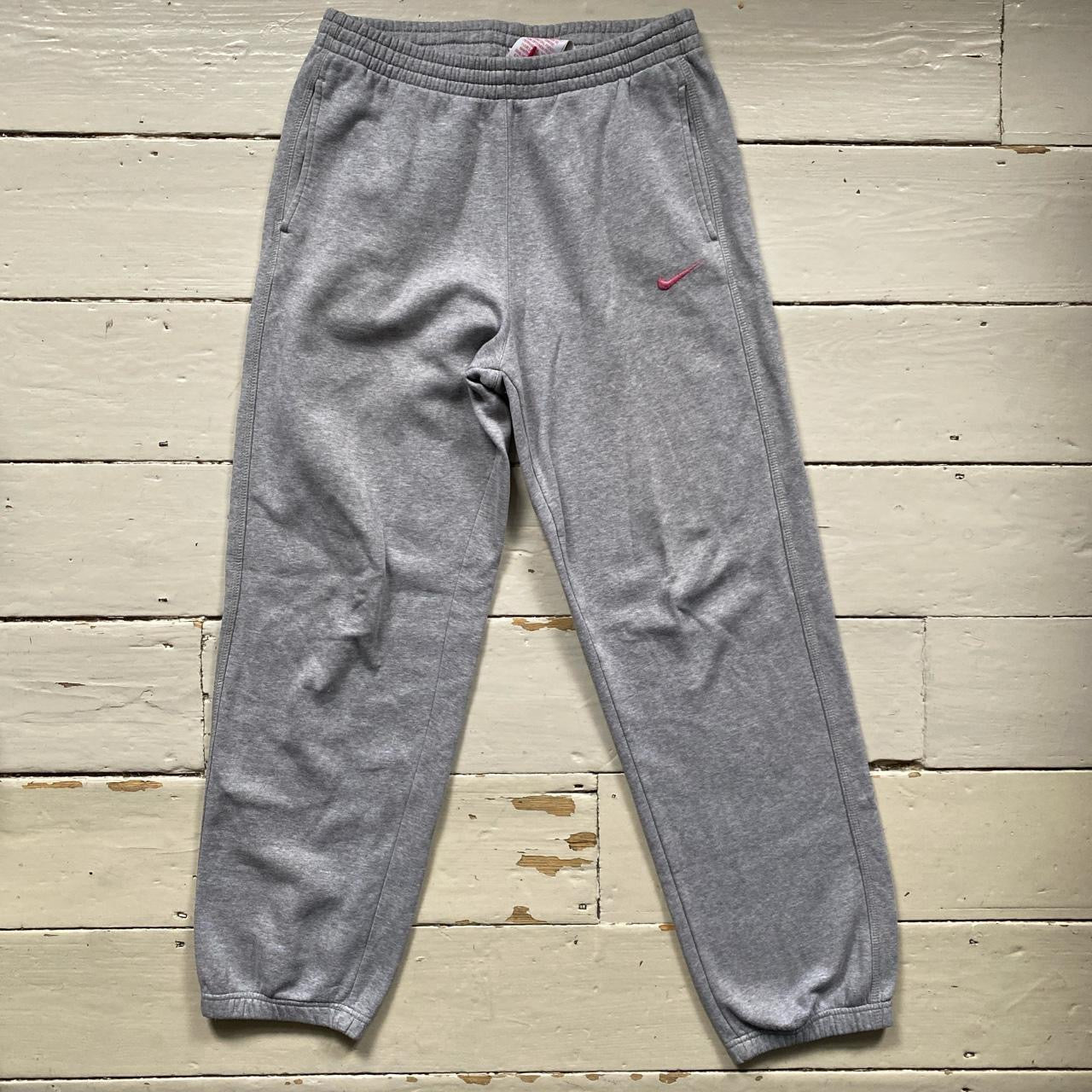 Nike Vintage Pink Swoosh Grey Joggers (Small)
