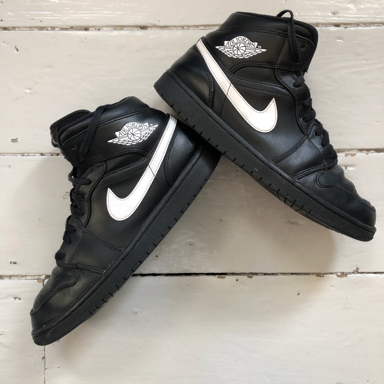 Nike Air Jordan 1 Mid Black and White (UK 10)
