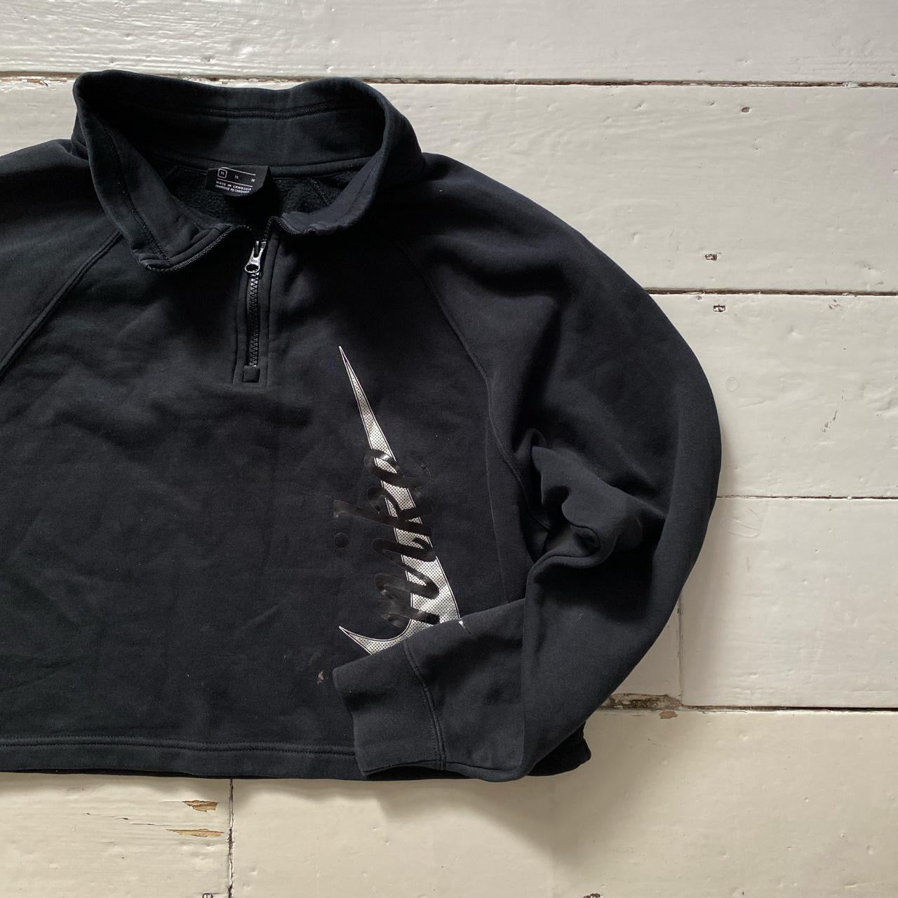Nike Big Swoosh Womens Black Quarter Zip (Medium)