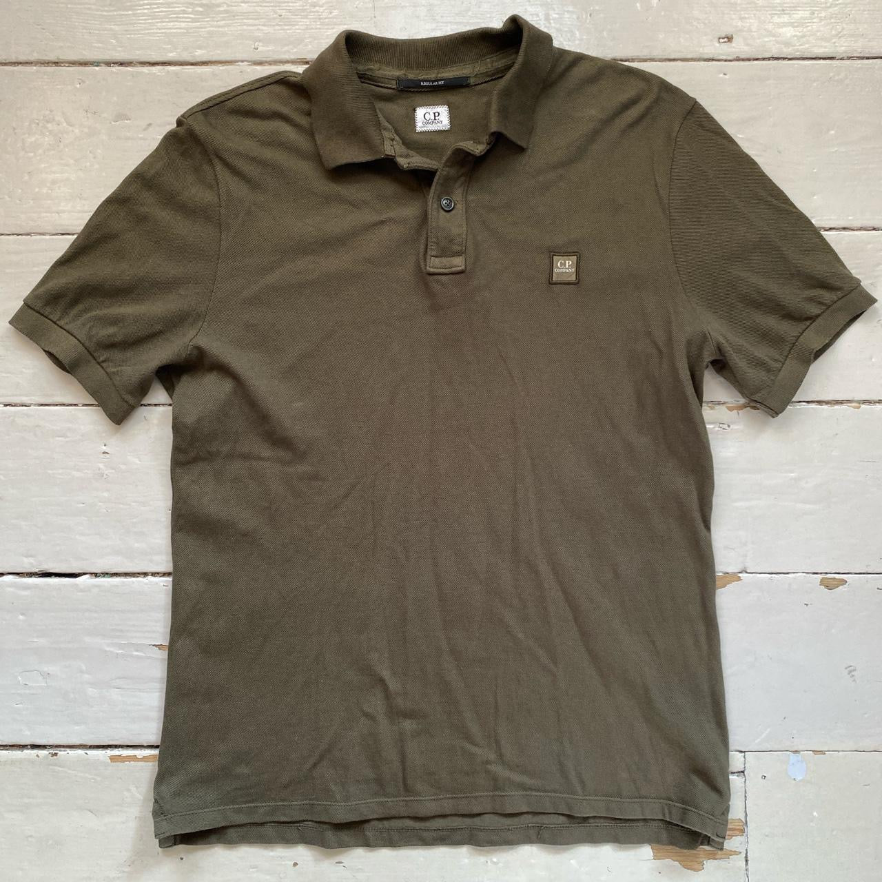 CP Company Khaki Green Polo (Large)