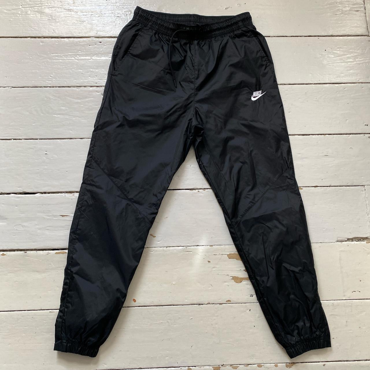 Nike Swoosh White and Black Shell Bottoms (Medium)