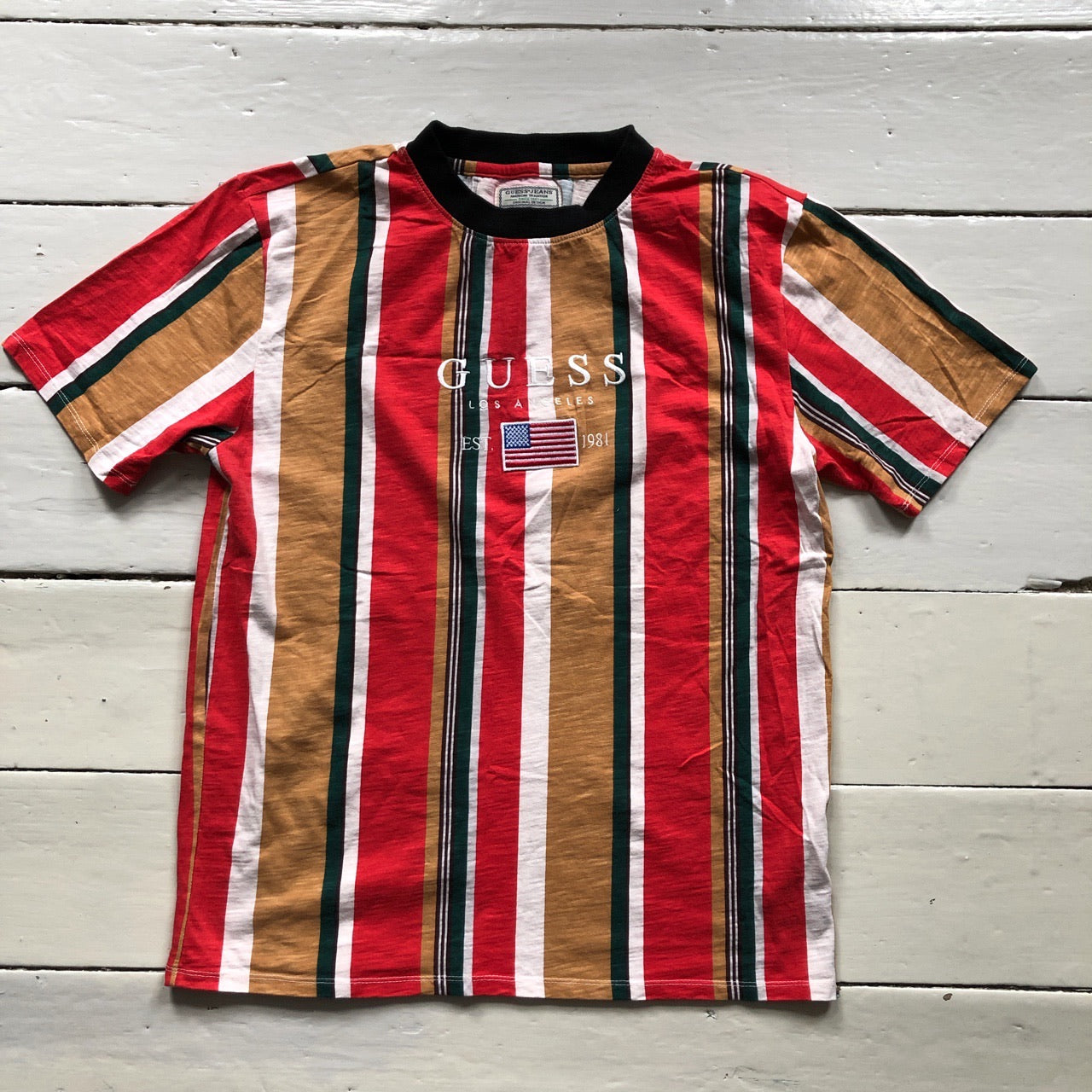 Guess USA Striped T Shirt (Small)