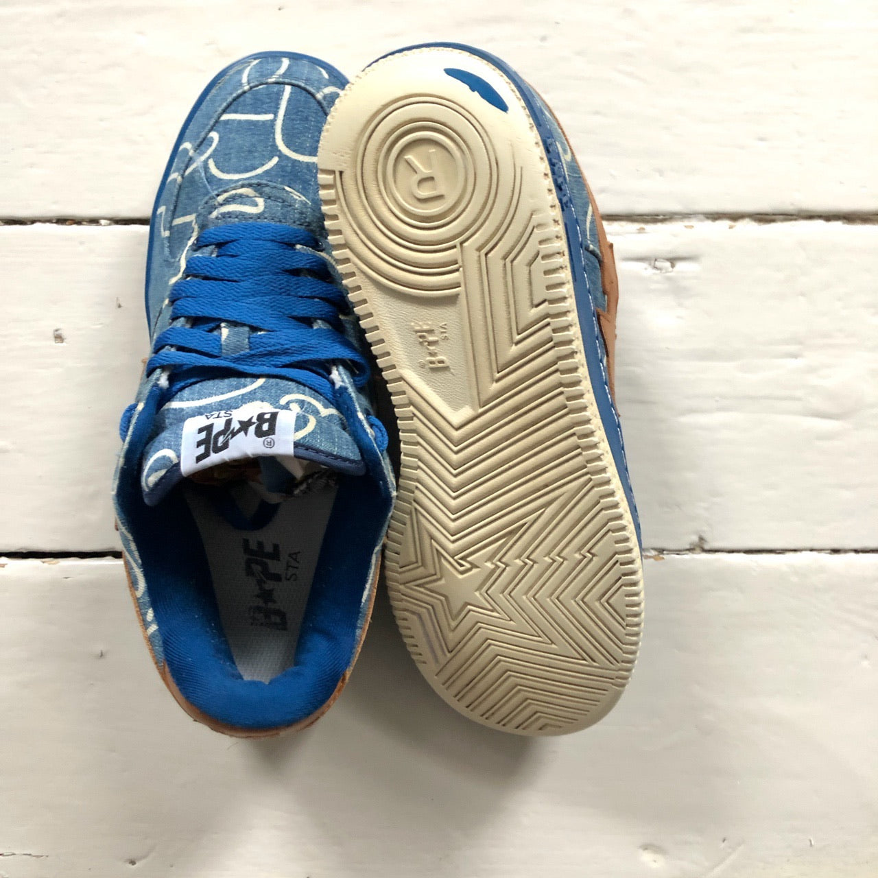 Bapesta Denim Pack Trainers (UK 8)