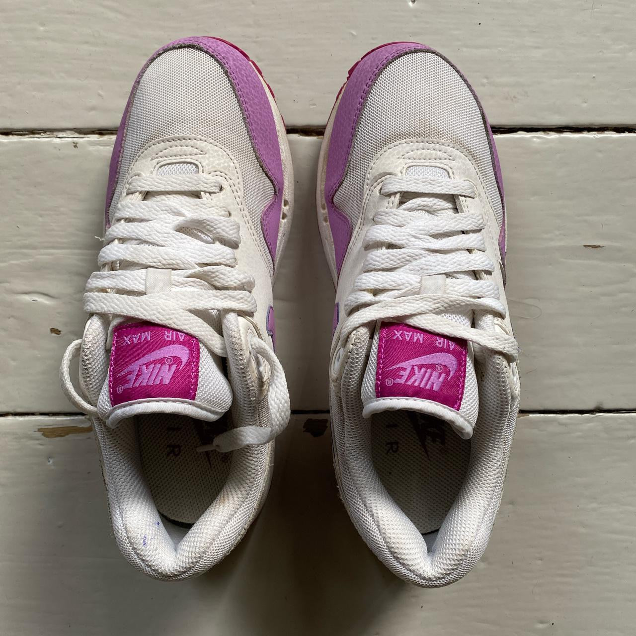 Nike Air Max 1 White and Pink (UK 4.5)