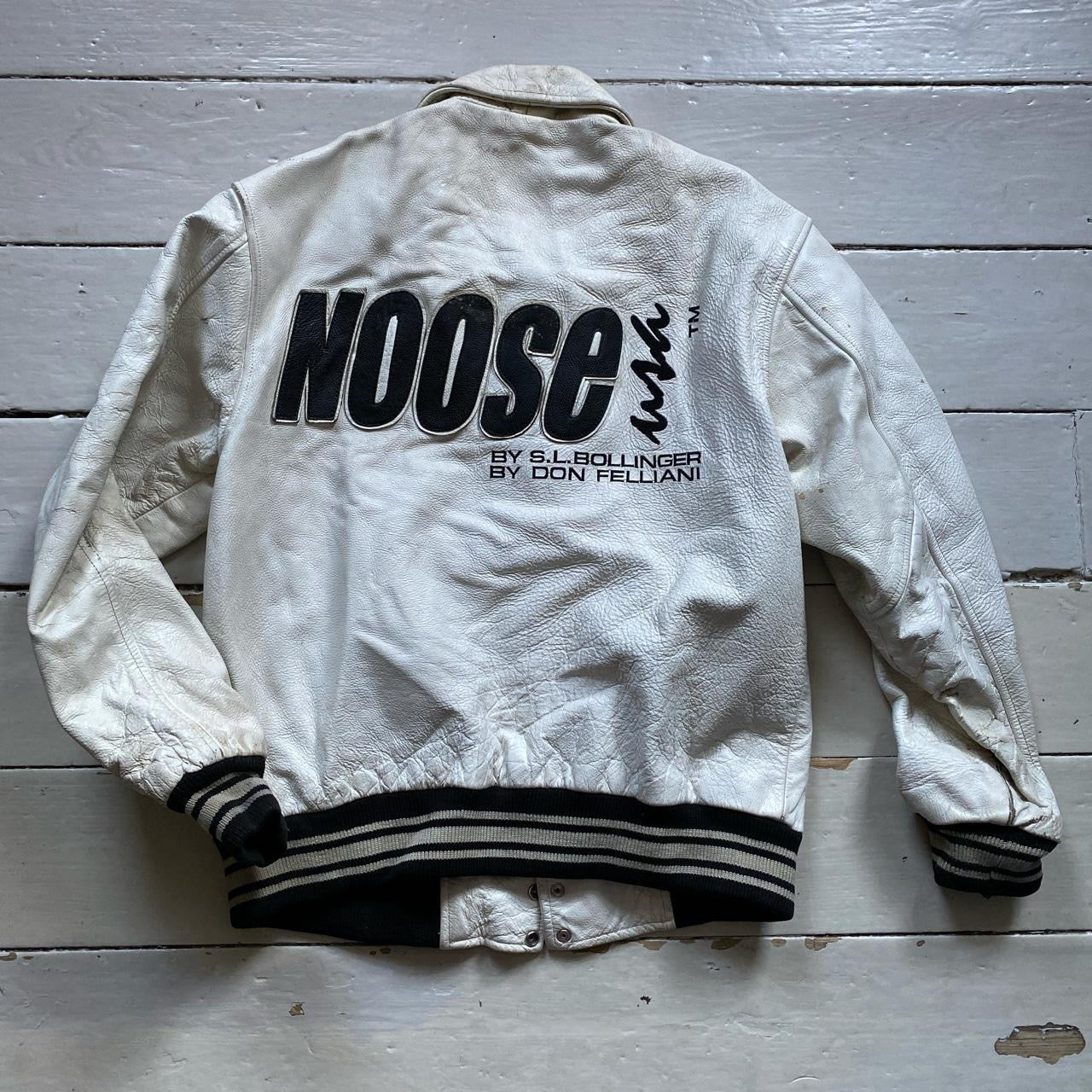 Noose Leather Vintage White Jacket (Medium)