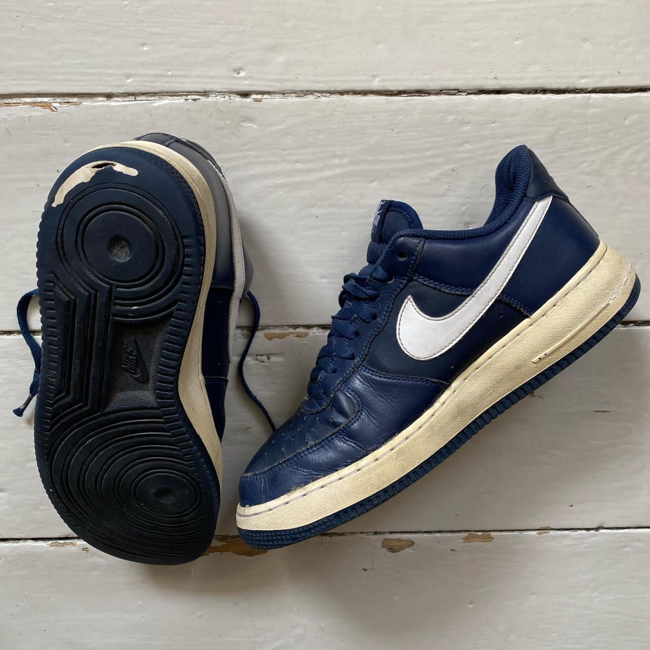 Nike Air Force 1 Navy and White (UK 8)