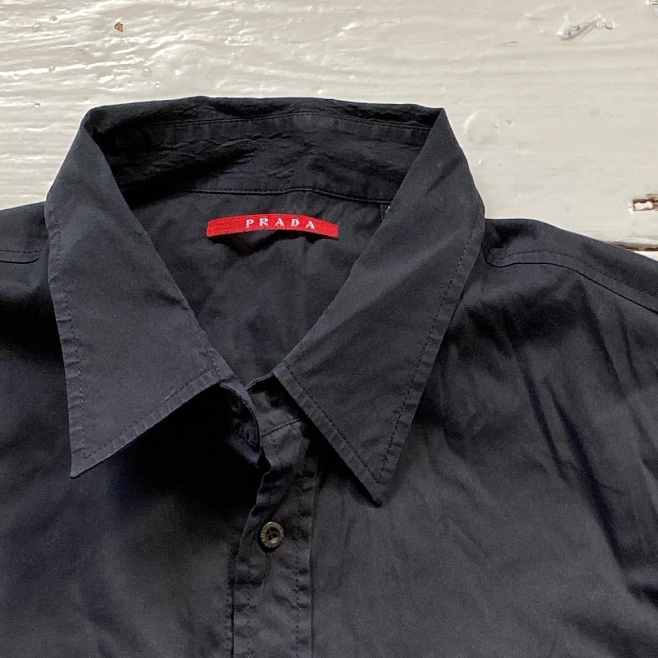 Prada Vintage Black Long Sleeve Shirt (Large)