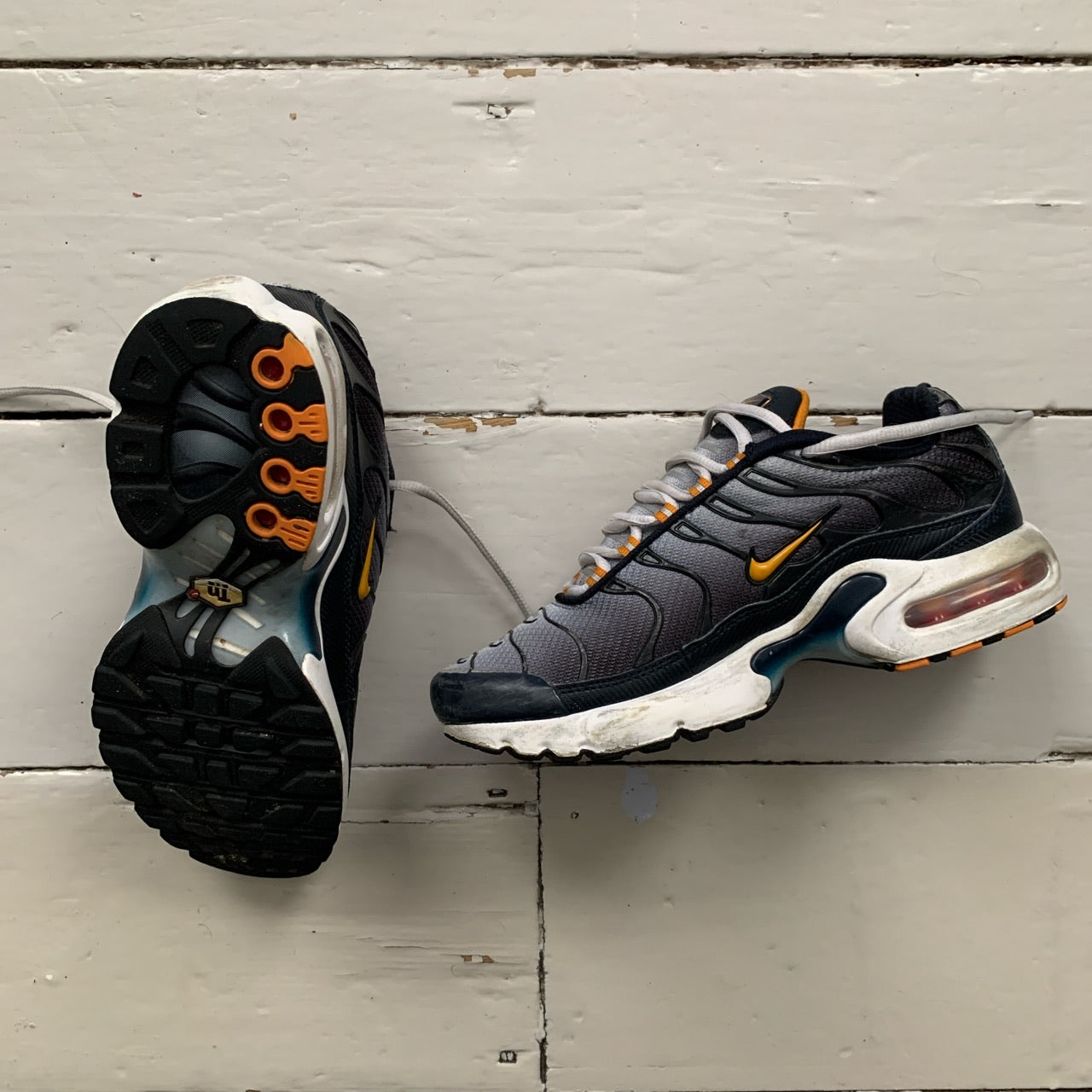 Nike TN Air Max Plus Orange and Navy (UK 5.5)