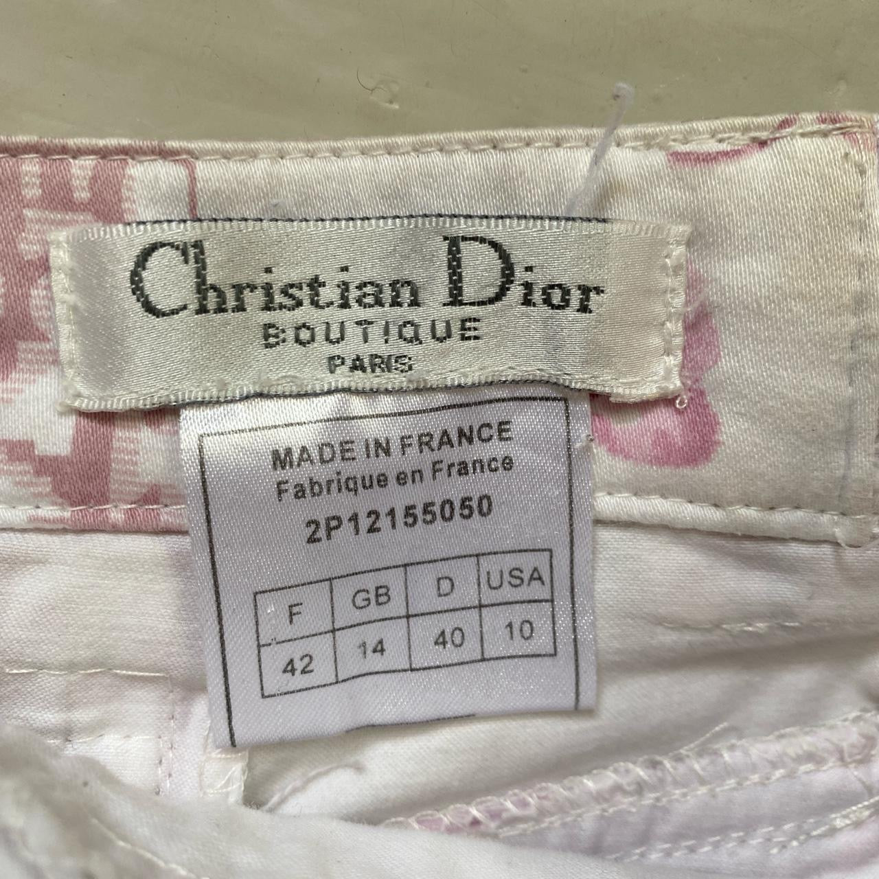 Dior Vintage Monogram Pink Floral Trousers (UK 14)