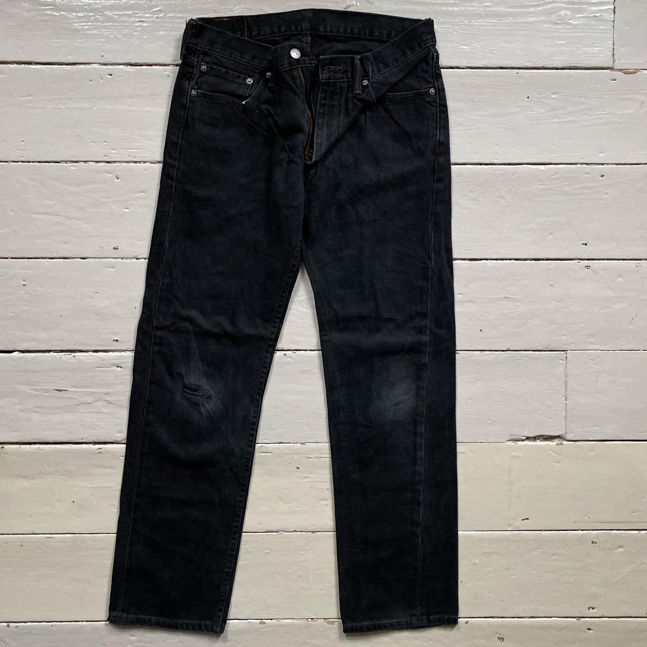 Levis 505 Black Distressed Jeans (32/31)