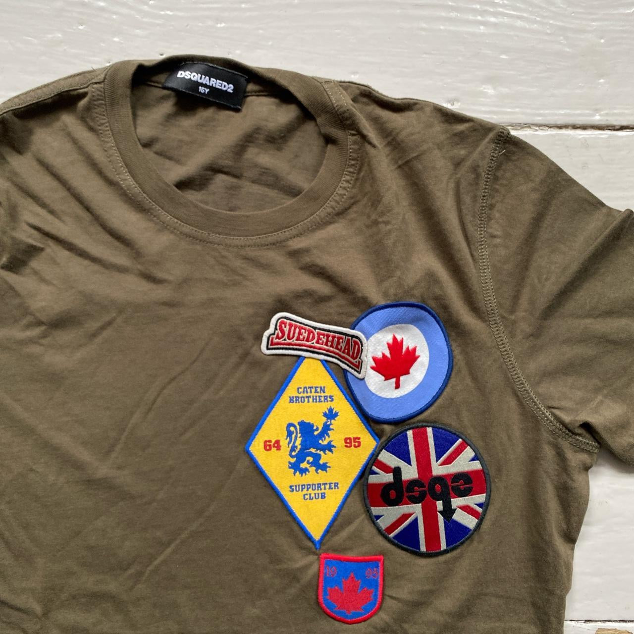 Dsquared Patch Khaki Junior T Shirt (16 Years)