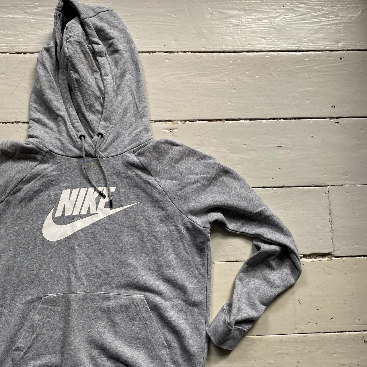 Nike Grey Swoosh Hoodie (Small)