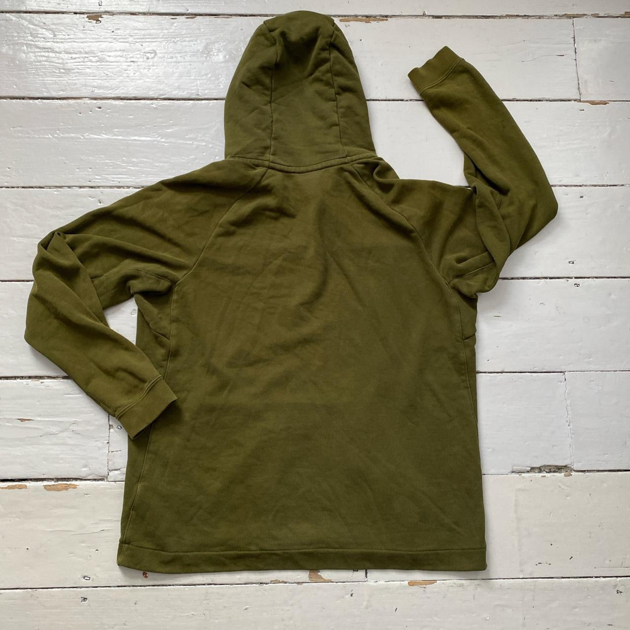 Nike Box Logo Swoosh Green Quarter Zip Hoodie (Large)