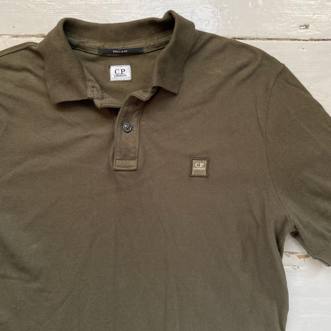 CP Company Khaki Green Polo (Large)