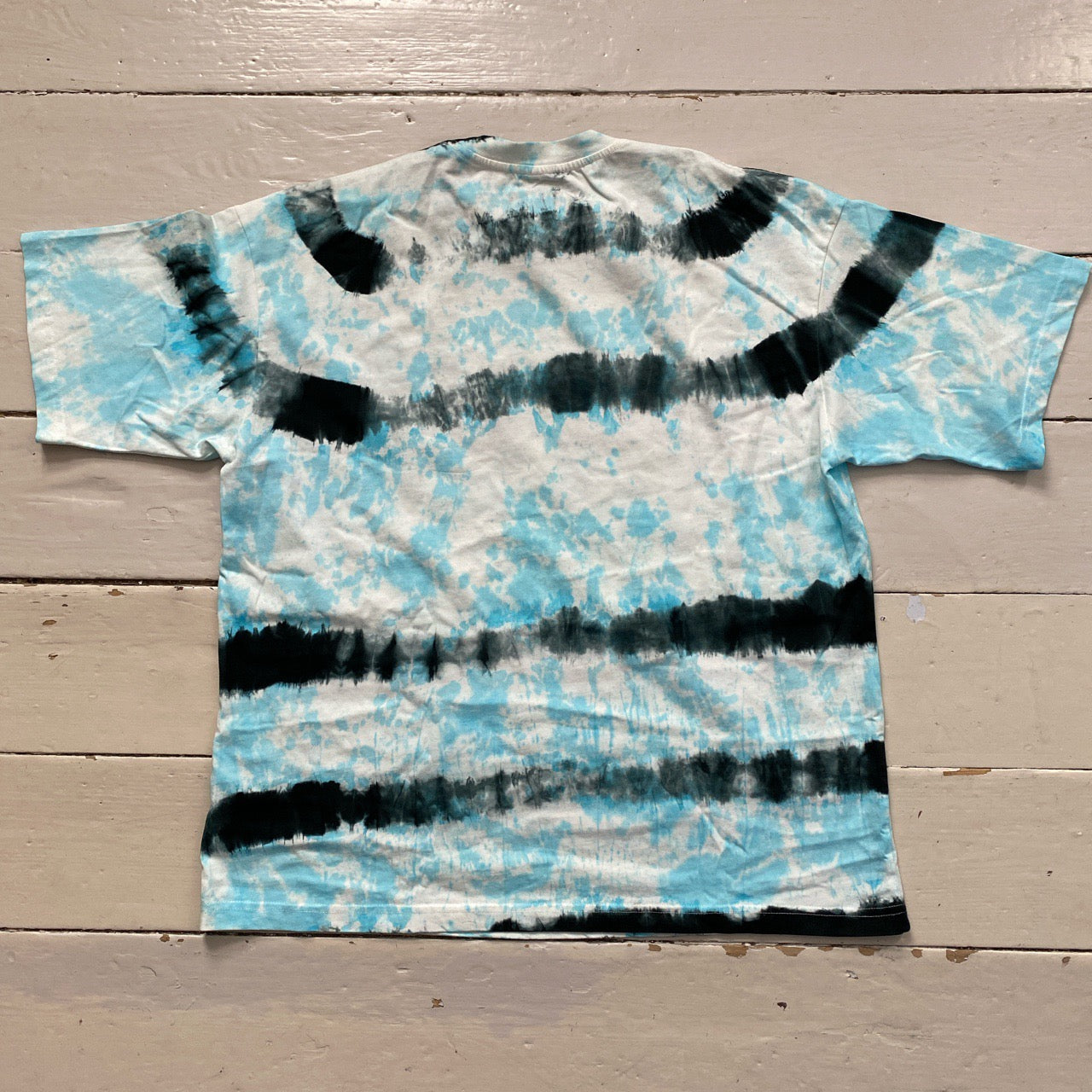 Unknown London Tie Dye Blue and White T Shirt (Medium)