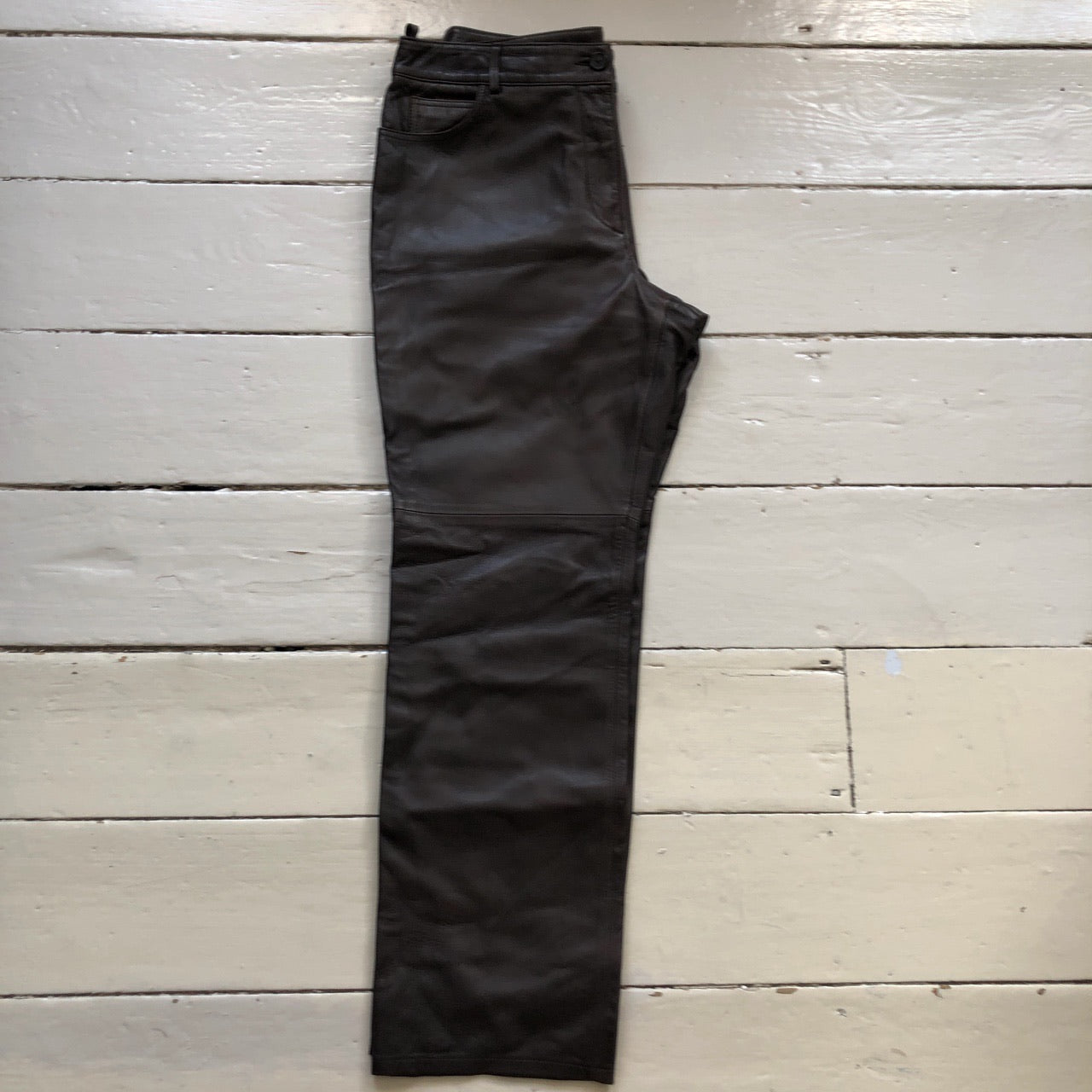 Jaeger Brown Leather Trousers (32/30)