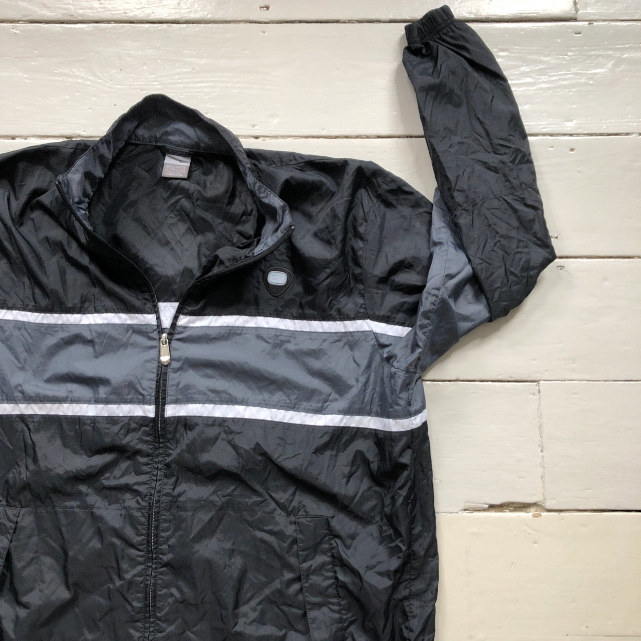 Nike Vintage Black and Grey Windbreaker (XXL)