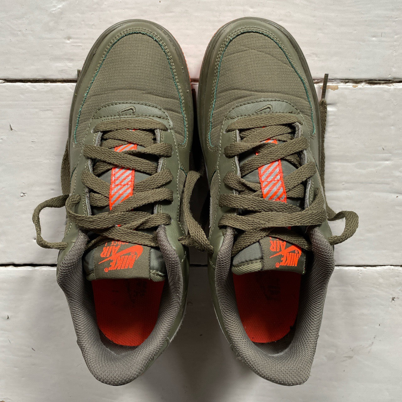 Nike Air Force 1 Khaki and Orange (UK 5)