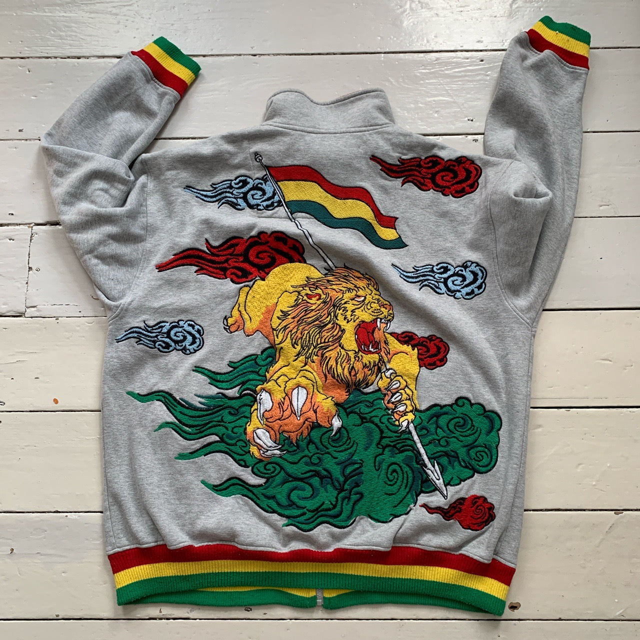 4 Fathers Rasta Lion Vintage Zip Jumper (XXXL)