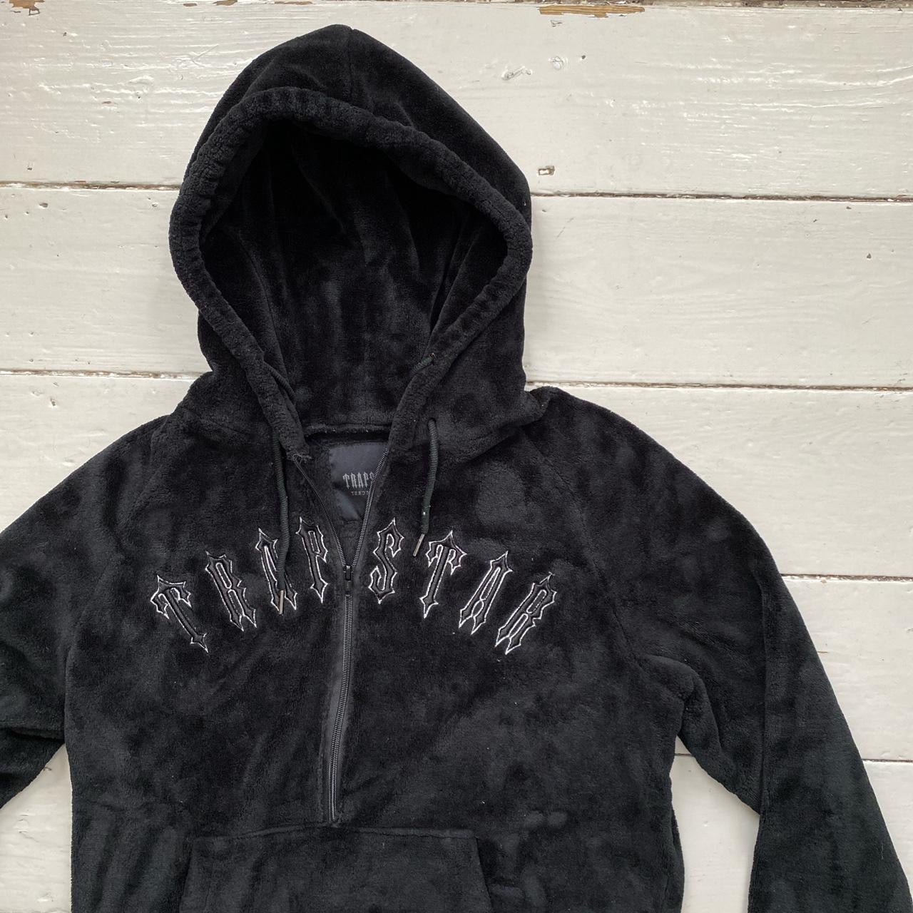 Trapstar Irongate Black Sherpa Fur Hoodie (Medium)