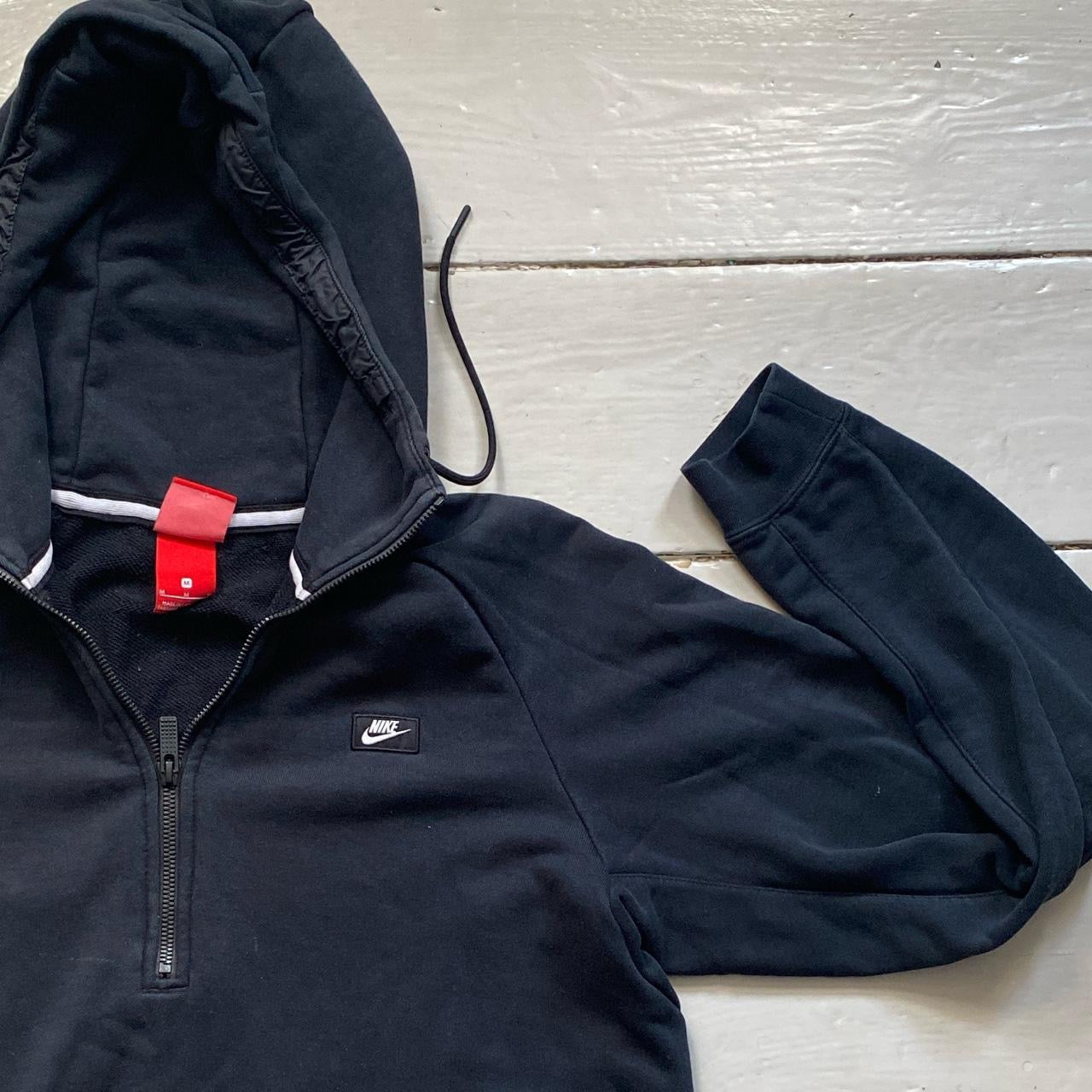 Nike Box Logo Swoosh Black Quarter Zip (Medium)