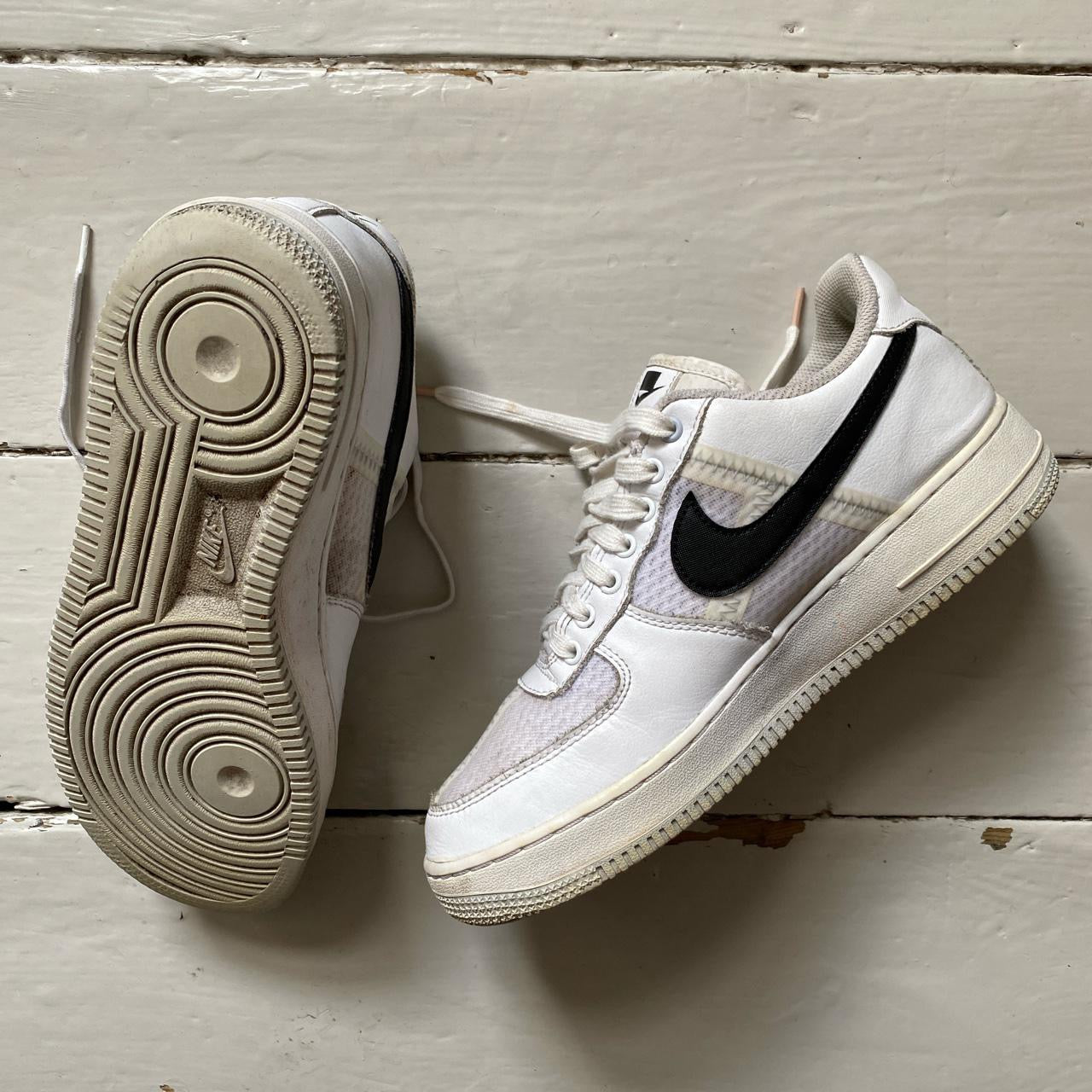 Nike Air Force 1 White and Black (UK 7.5)