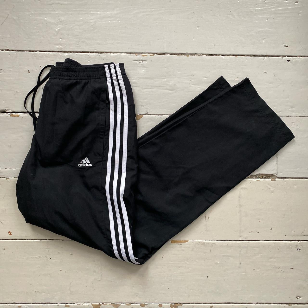 Adidas Black and White Shell Bottoms (Medium)