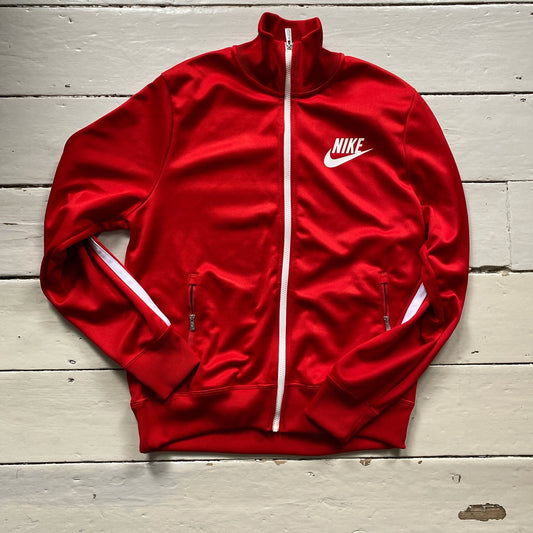Nike Swoosh Spellout Red Track Jacket (Large)