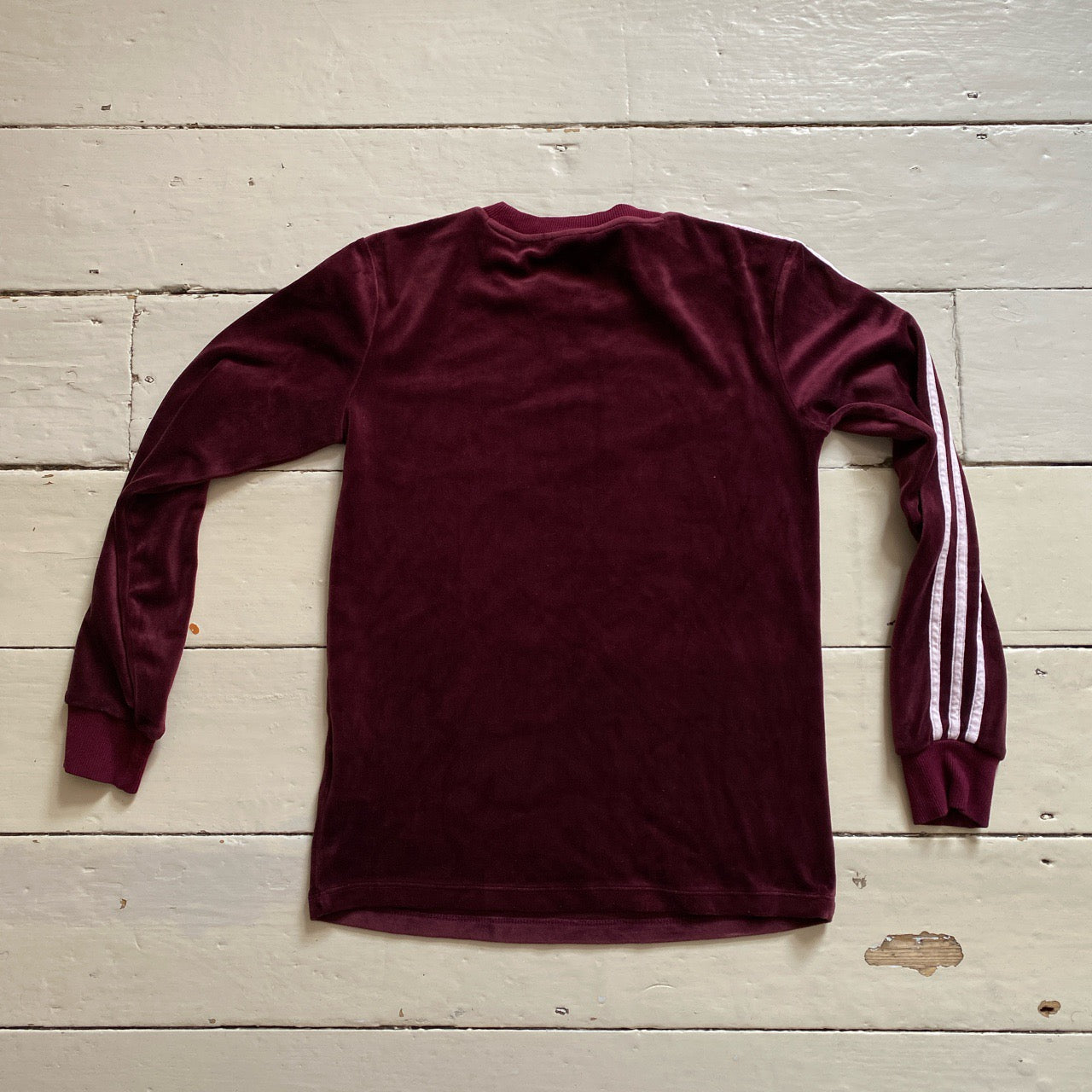 Adidas Velour Burgundy Jumper (Size 4 womens)