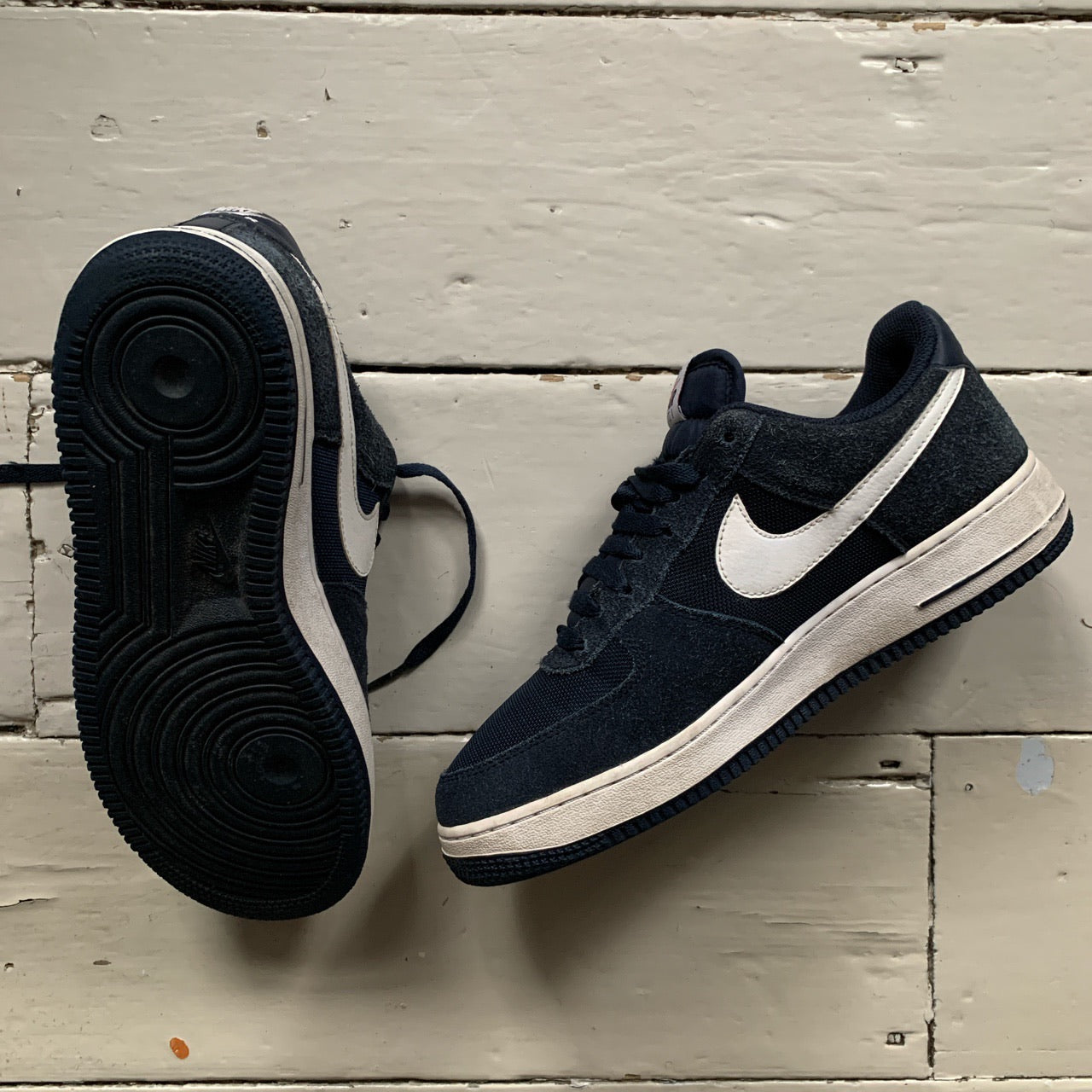 Nike Air Force 1 Navy and White (UK 7)