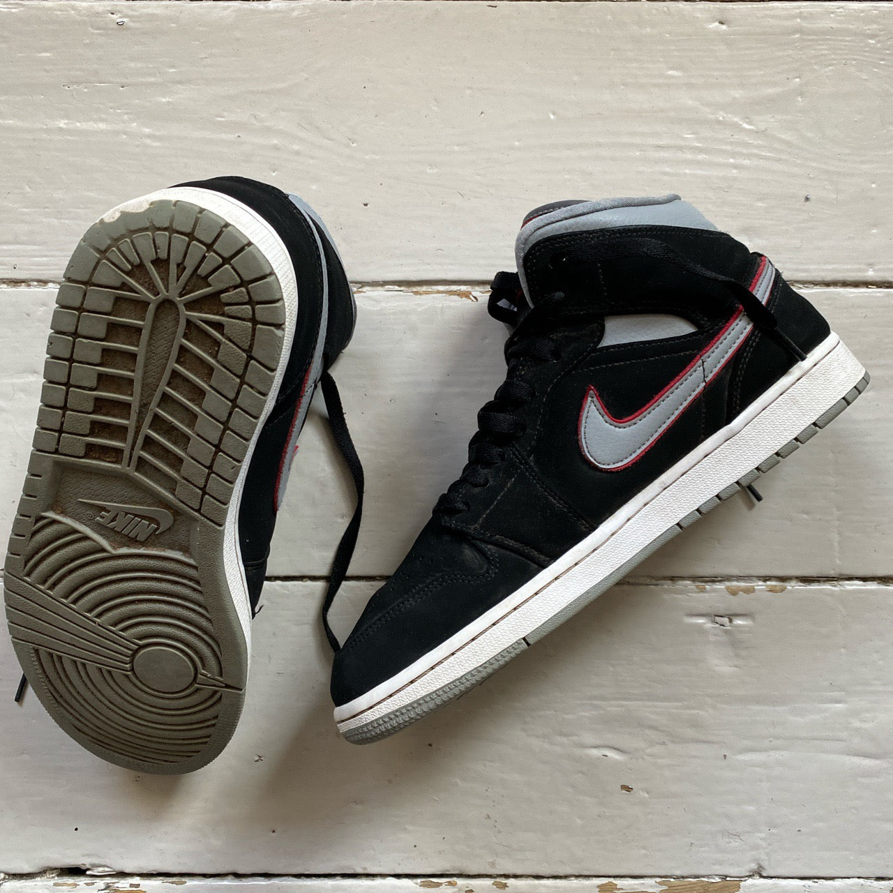 Nike Jordan 1 Mid Black Particle Grey (UK 9)