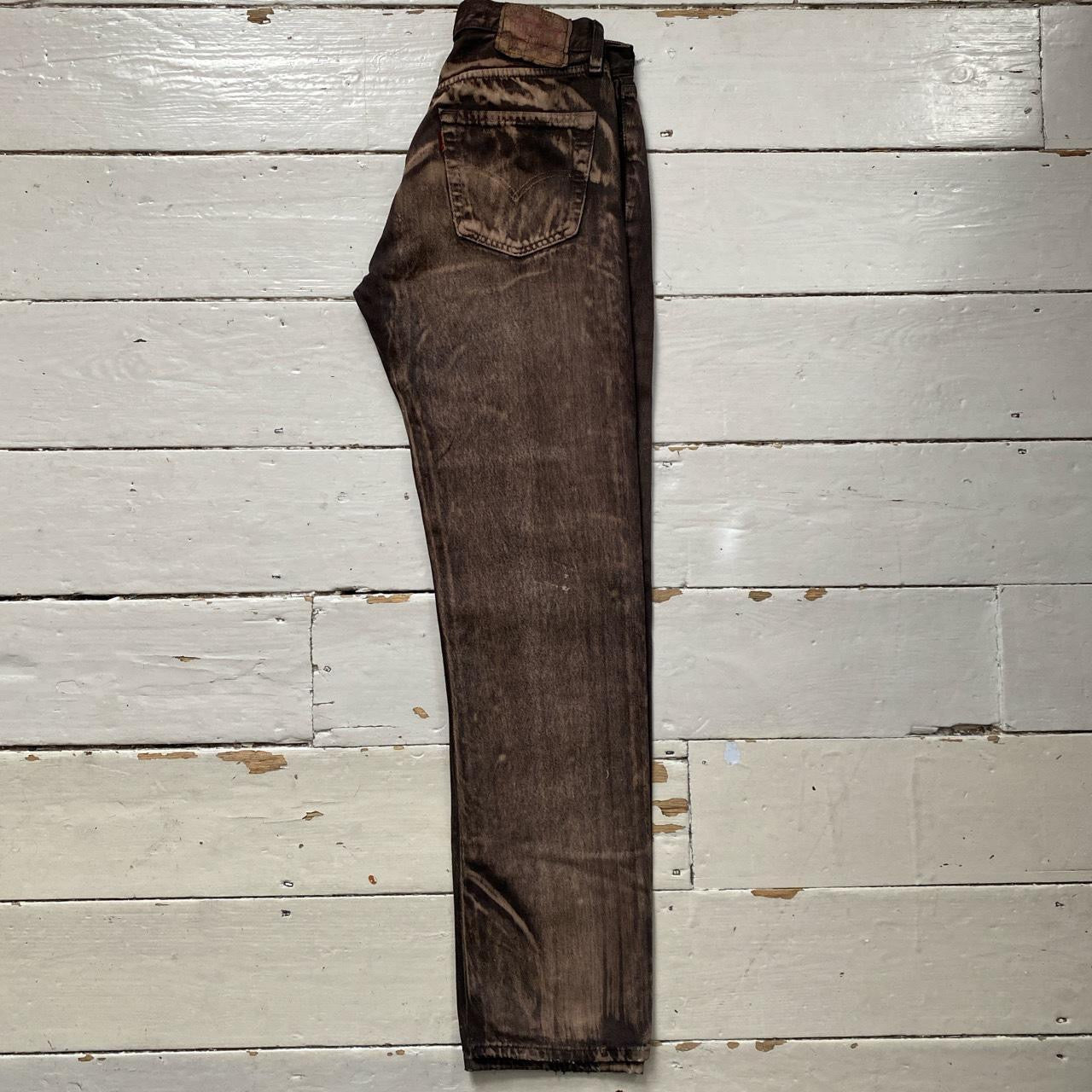 Levis 501 Brown Acid Wash Jeans (32/34)