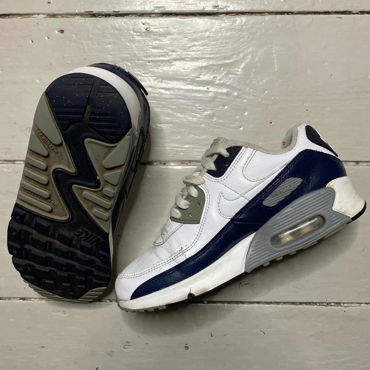 Nike Air Max 90 White Navy (UK 4.5)