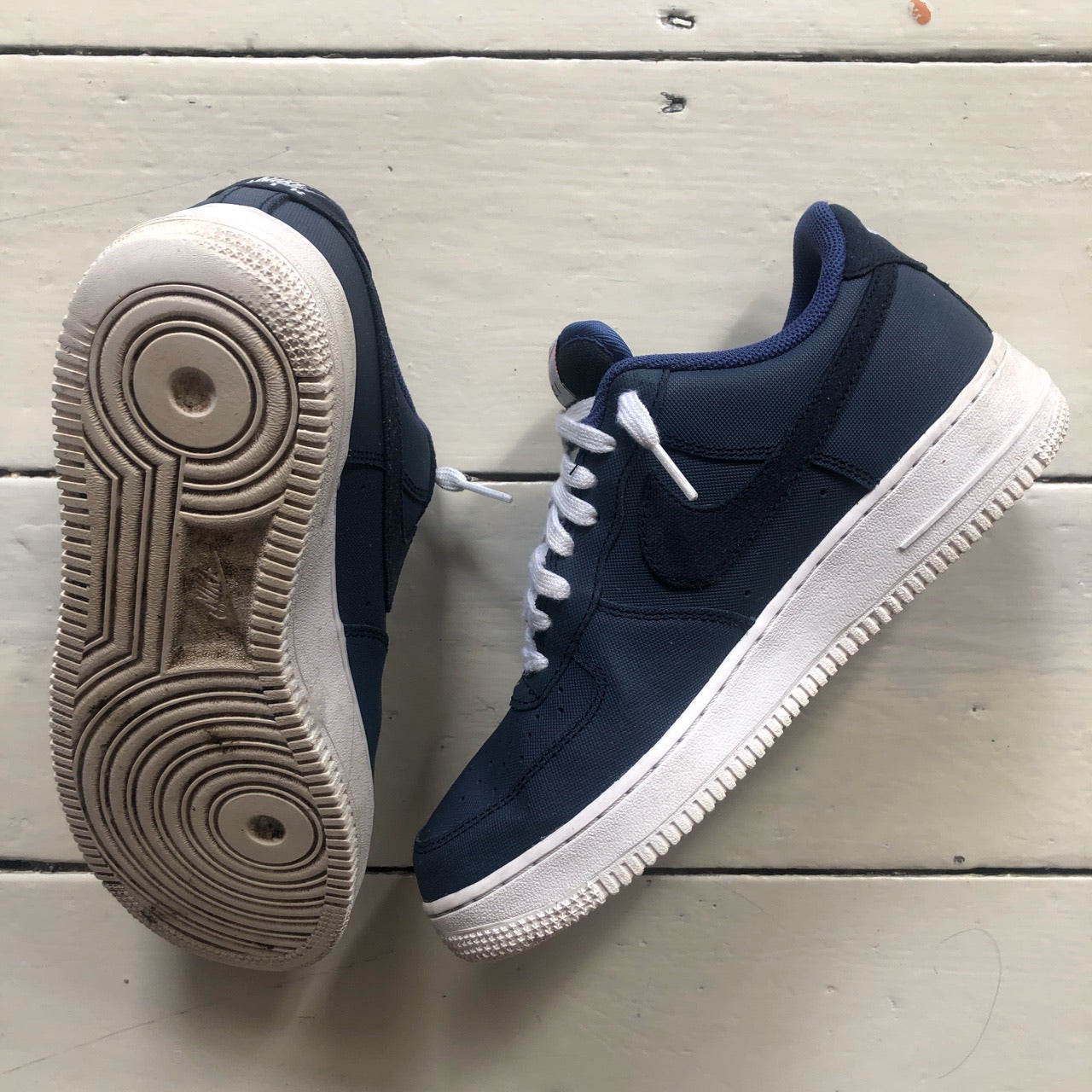 Nike Air Force 1 Navy and White (UK 7)