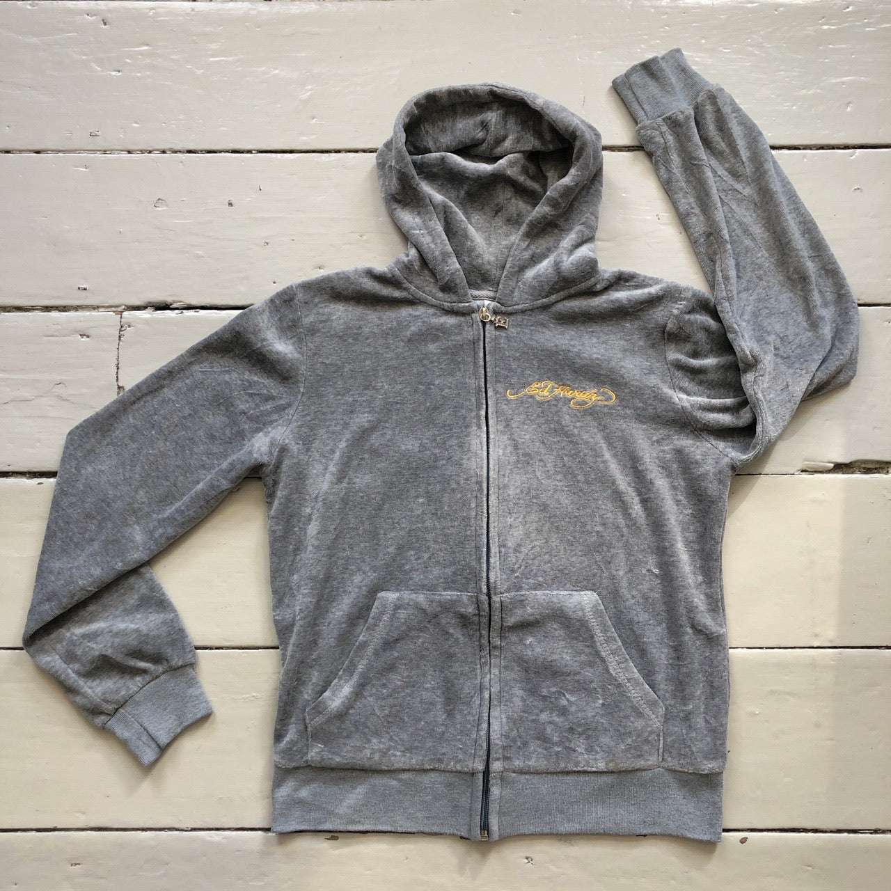 Ed Hardy Velour Hoodie (Size UK 12)