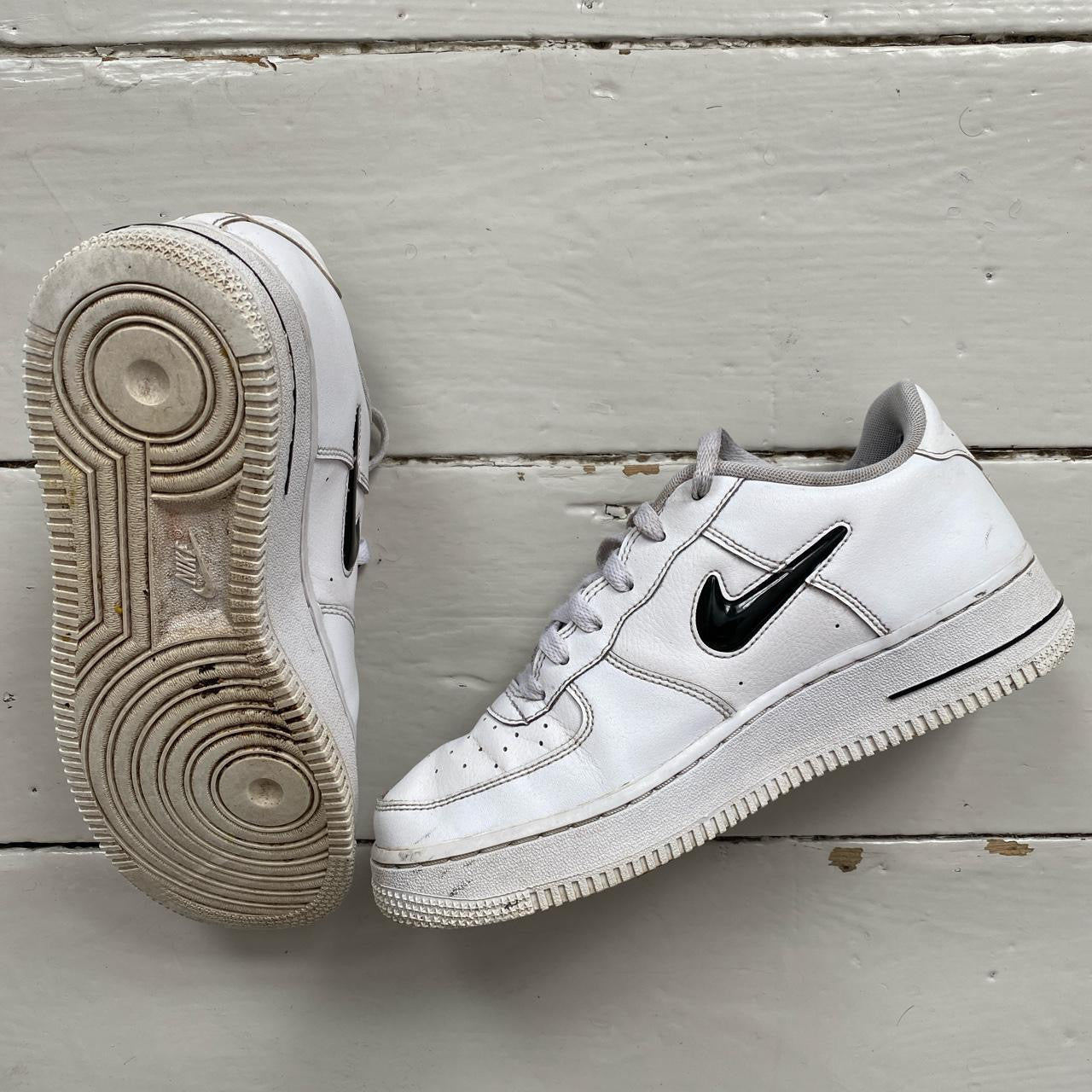 Nike Air Force 1 White and Black Jewel (UK 5.5)