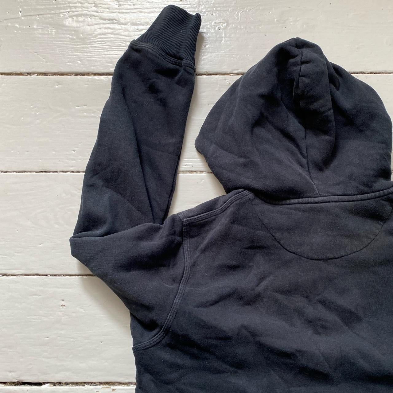 Nike Swoosh Charcoal Black and Red Hoodie (Large)