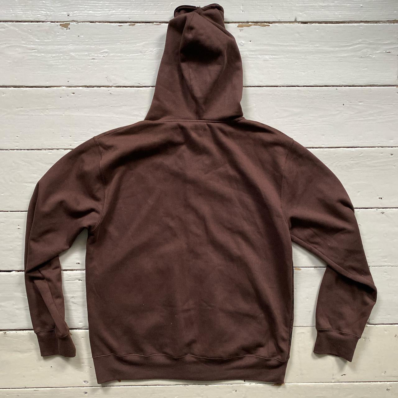No Fear Brown Skeleton Full Zip Hoodie (Large)