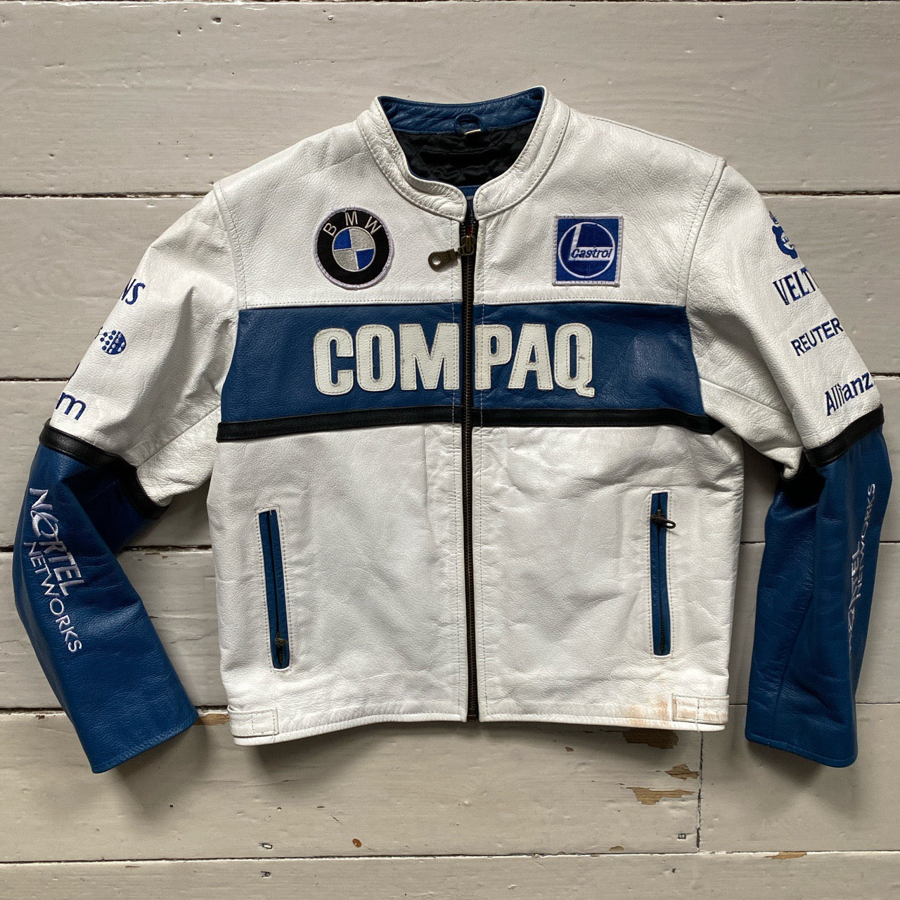 BMW Compaq Vintage Leather Jacket Womens (Small)